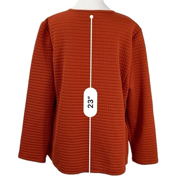 Chico’s Burnt Orange Zip Cardigan Jacket Pockets Size 3 - Picture 5 of 10